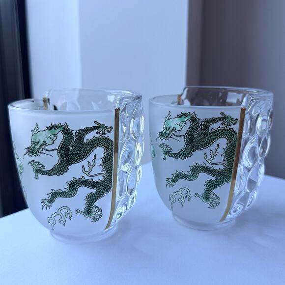 SELETTI Set Of 4 Glasses Hybrid Design Ctrlzak Chinese Dragon Green Aglaura - Picture 6 of 12